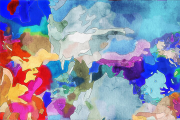 Beautiful abstract colorful watercolor rainbow