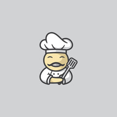 Chef Mascot Logo Design Vector