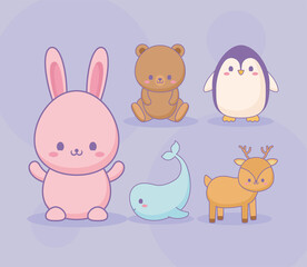five cute animals