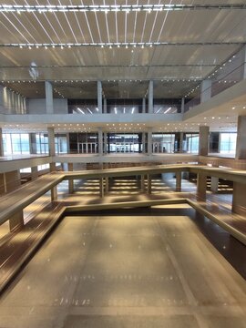 Interior of a modern edification made of cement