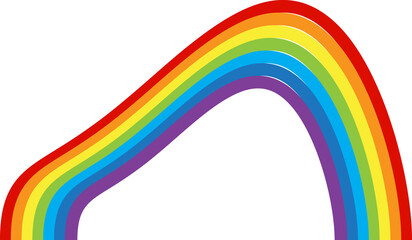 rainbow multicolored curved on white. Illustration.