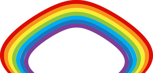 rainbow multicolored curved on white. Illustration.