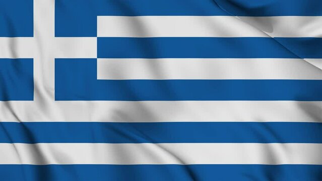 Greece flag waving looping footage Full 4K (3840 x 2160) Realistic Greece Flag Looping background. Looping Closeup Full 4K (3840 x 2160) footage. Greece country flags. March 25
