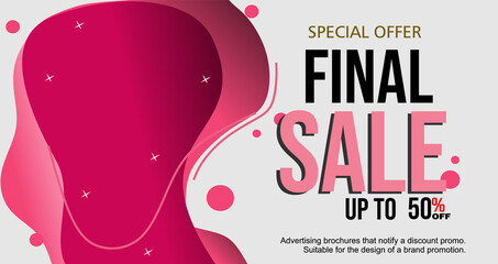 modern design of final sale advertising flyer. suitable for sales background with 50% off