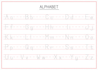 Children Learning Printable - Tracing Alphabets Uppercase and Lowercase