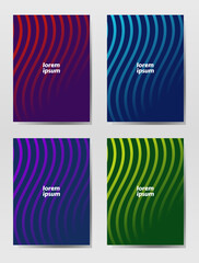 modern minimalist flyer cover wave gradient set