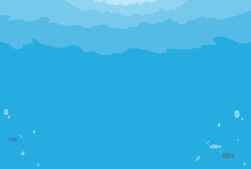 シンプルな海の中の背景イラスト
