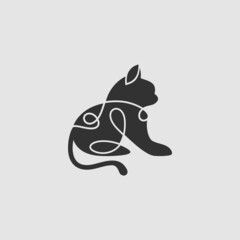 Cat logo Design Vector Template. Cat icon logo vector