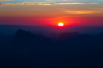 Beautiful forest and sky,Mountain valley during sunrise. Beutiful natural landsscape in the summer time.