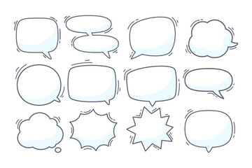 hand drawn speech bubble for chatting cartoon characters
