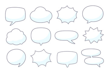 hand drawn speech bubble for chatting cartoon characters