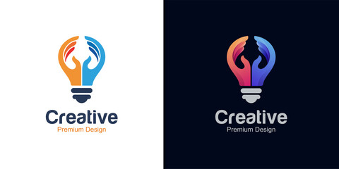 creative idea imagination or innovation logo for life hack creativity hand made vector icon symbol © Agung