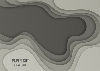 Nature black tone of Paper cut shape Vector Abstract Background in. 3D abstract paper art style.
