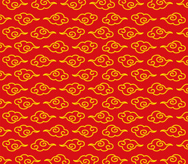 中華風の伝統模様の雲柄イラスト