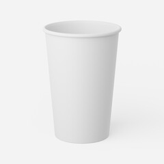 Soda cup in white on a plain background. 3d render.