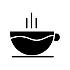 Coffee cup icon. glyph style. silhouette. suitable for drink icon. simple design editable. Design template vector