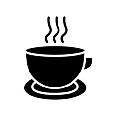 Coffee cup icon. glyph style. silhouette. suitable for drink icon. simple design editable. Design template vector