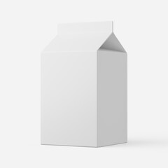 Soup carton in white on a plain background. 3d render.