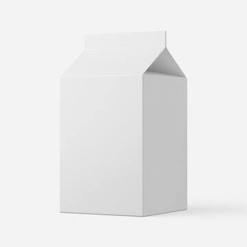 Soup Carton In White On A Plain Background. 3d Render.