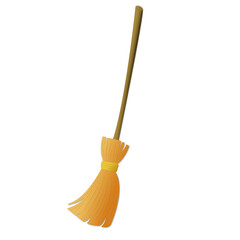 broom isolated on white, illustration vector graphic of broom, fit for game, comic, illustration, etc