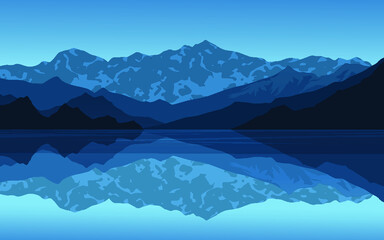 mountain landscape with lake