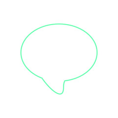Vector image of an icon with a green outline of the chat