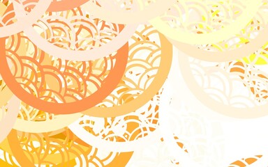 Light Red, Yellow vector Abstract illustration with colored bubbles in nature style.