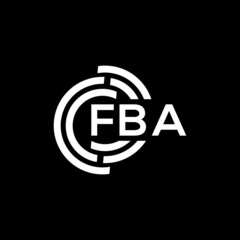 FBA letter logo design on black background. FBA creative initials letter logo concept. FBA letter design.