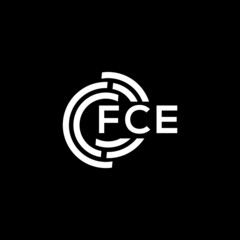 FCE letter logo design on black background. FCE creative initials letter logo concept. FCE letter design.