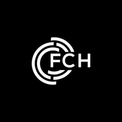FCH letter logo design on black background. FCH creative initials letter logo concept. FCH letter design.