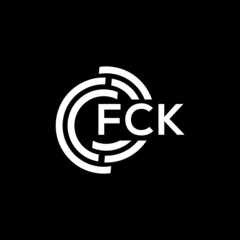 FCK letter logo design on black background. FCK creative initials letter logo concept. FCK letter design.