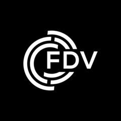 FDV letter logo design on black background. FDV creative initials letter logo concept. FDV letter design.