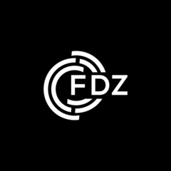 FDZ letter logo design on black background. FDZ creative initials letter logo concept. FDZ letter design.