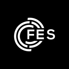 FES letter logo design on black background. FES creative initials letter logo concept. FES letter design.