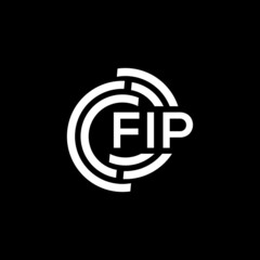 FIP letter logo design on black background. FIP creative initials letter logo concept. FIP letter design.