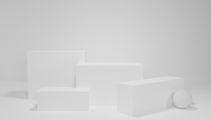 white cubes on white background