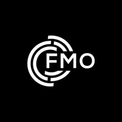 FMO letter logo design on black background. FMO creative initials letter logo concept. FMO letter design.