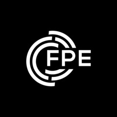 FPE letter logo design on black background. FPE creative initials letter logo concept. FPE letter design.