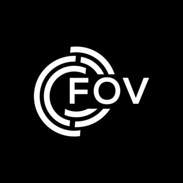 FOV letter logo design on black background. FOV creative initials letter logo concept. FOV letter design.