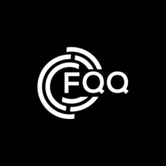 FQQ letter logo design on black background. FQQ creative initials letter logo concept. FQQ letter design.