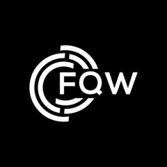 FQW letter logo design on black background. FQW creative initials letter logo concept. FQW letter design.