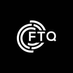 FTQ letter logo design on black background. FTQ creative initials letter logo concept. FTQ letter design.