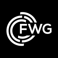 FWG letter logo design on black background. FWG creative initials letter logo concept. FWG letter design.