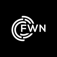 FWN letter logo design on black background. FWN creative initials letter logo concept. FWN letter design.