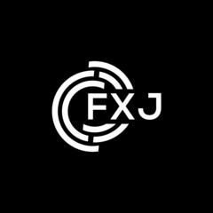 FXJ letter logo design on black background. FXJ creative initials letter logo concept. FXJ letter design.