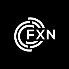 FXN letter logo design on black background. FXN creative initials letter logo concept. FXN letter design.