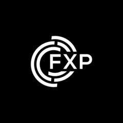 FXP letter logo design on black background. FXP creative initials letter logo concept. FXP letter design.