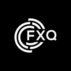 FXQ letter logo design on black background. FXQ creative initials letter logo concept. FXQ letter design.