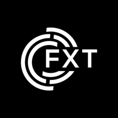 FXT letter logo design on black background. FXT creative initials letter logo concept. FXT letter design.