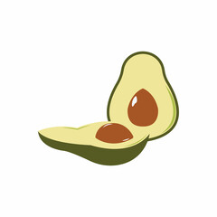 Avocado vector icon template background illustration